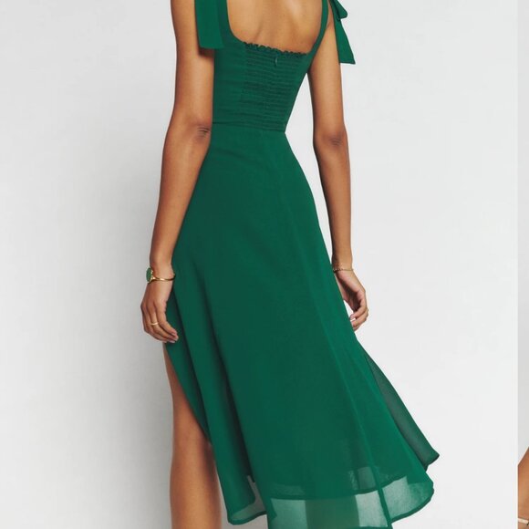 Reformation Twilight Dress in Emerald Green Size 2 - Picture 7 of 8